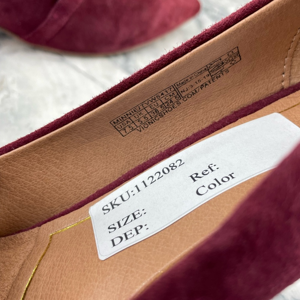 Vionic- Kit Minnie- Kitten Heel Suede Mary Jane Heels- Wine- Size 7.5 - Picture 12 of 13